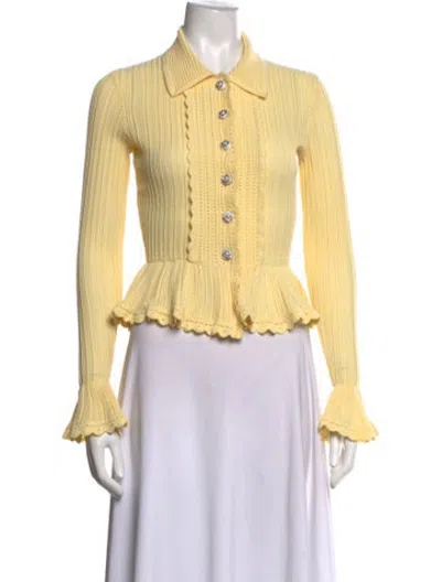 Pre-owned Self-portrait Silk Sweater In Yellow