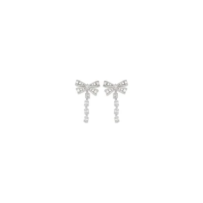 Self-portrait Silver Brass Earrings In Metallic