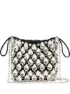Self-portrait Silver Crystal Chainmail Mini Bag In Multi