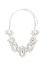 Self-portrait Silver Crystal Cluster Necklace In Pattern
