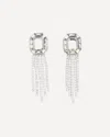 Self-portrait Silver Crystal Drop Earrings In White