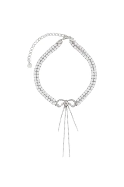 Self-portrait Silver Double Strand Bow Choker
