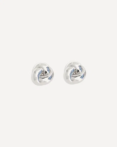 Self-portrait Silver Knot Earrings In Metallic