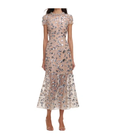 Self-portrait Sequin-embellished Crystal-neckline Midi Dress In Multi