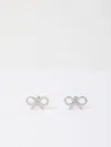 Self-portrait Silver Statement Earring In White