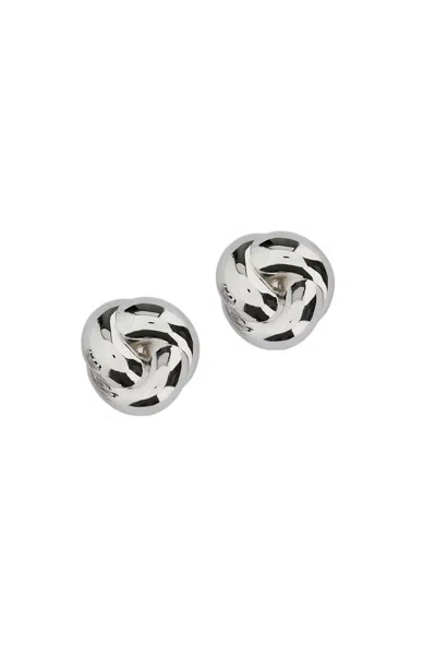 Self-portrait Silver Twisted Knot Brass Earrings