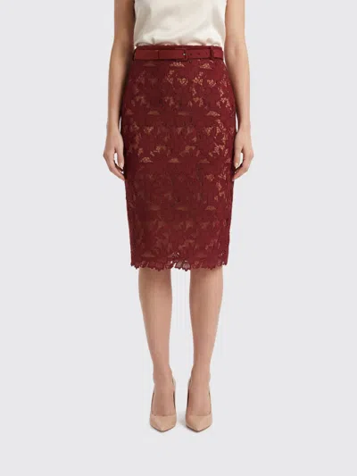 Self-portrait Skirt Woman  In Burgundy