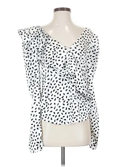 Pre-owned Self-portrait Sleeveless Blouse In White