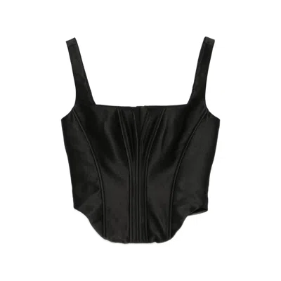Self-portrait Sleeveless V-neck Blouse In Black
