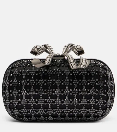 Self-portrait Small Beaded Clutch In Black