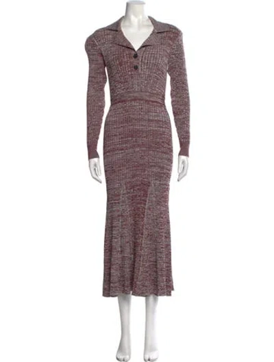 Pre-owned Self-portrait Space-dye Knit Long Dress In Blue/red