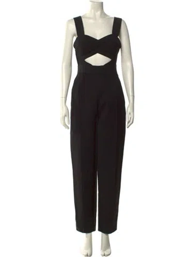 Pre-owned Self-portrait Square Neckline Jumpsuit In Black