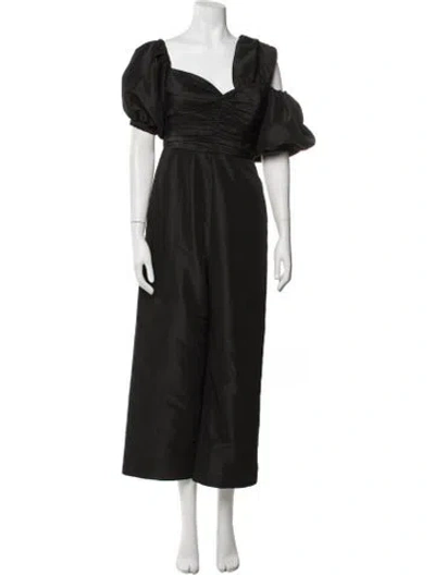 Pre-owned Self-portrait Square Neckline Jumpsuit In Black