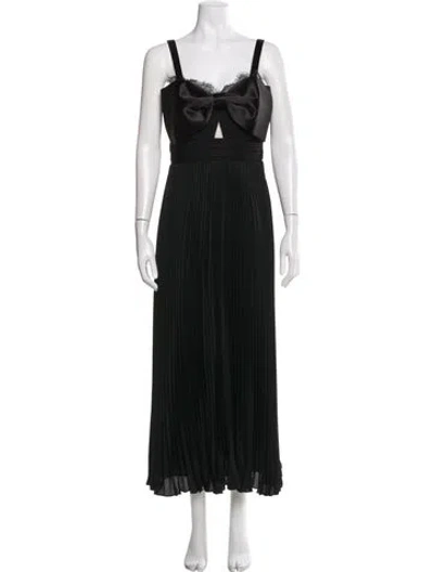 Pre-owned Self-portrait Square Neckline Long Dress In Black