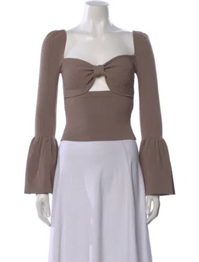 Pre-owned Self-portrait Square Neckline Sweater In Neutral