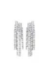 Self-portrait Square-crystal Dangle Earrings In Silver