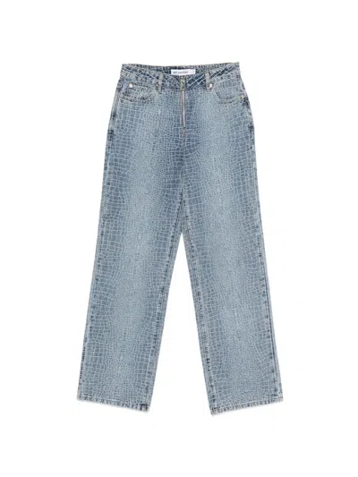 Self-portrait Straight Leg Jeans In Blue