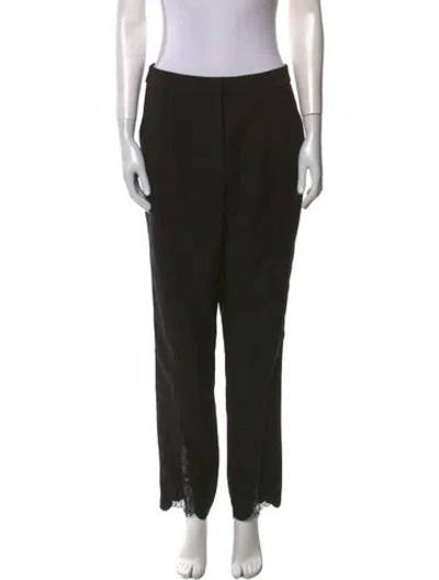 Pre-owned Self-portrait Straight Leg Pants In Black