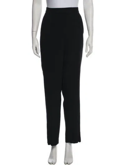 Pre-owned Self-portrait Straight Leg Pants In Black