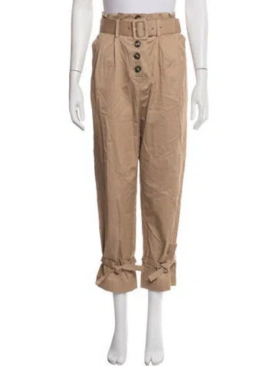 Pre-owned Self-portrait Straight Leg Pants In Brown
