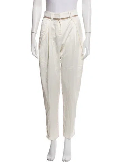Pre-owned Self-portrait Straight Leg Pants In Neutrals