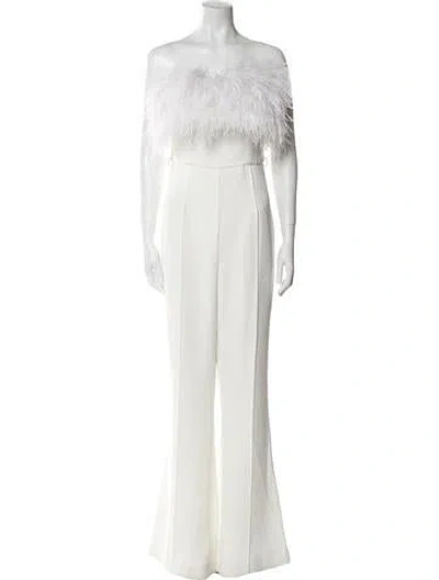 Pre-owned Self-portrait Strapless Jumpsuit In White
