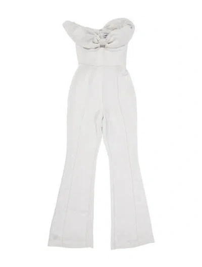Pre-owned Self-portrait Strapless Jumpsuit In White