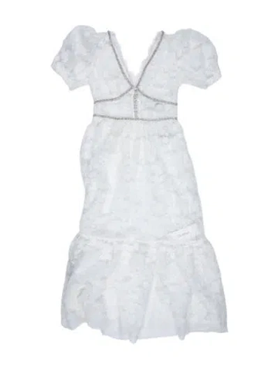 Pre-owned Self-portrait Strapless Long Dress W/ Tags In White