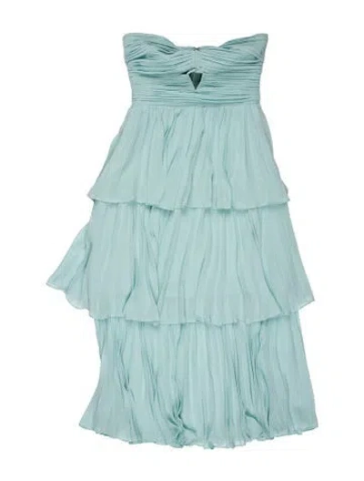 Pre-owned Self-portrait Strapless Midi Length Dress In Blue