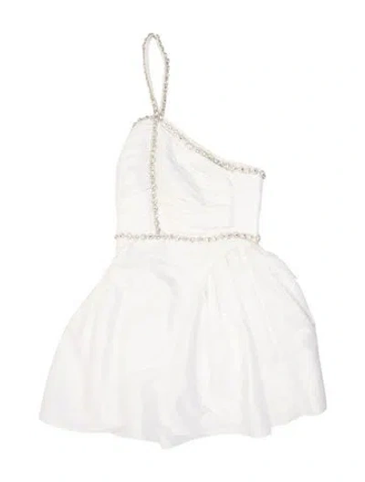 Pre-owned Self-portrait Strapless Mini Dress In Neutral