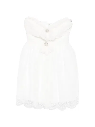 Self-portrait Strapless Mini Dress In White