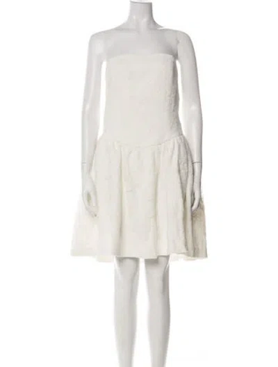 Pre-owned Self-portrait Strapless Mini Dress In White