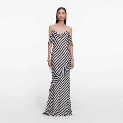 Self-portrait Stripe Georgette Maxi Dress In Multi