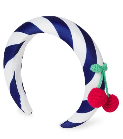 Self-portrait Kids' Striped Headband In Blue