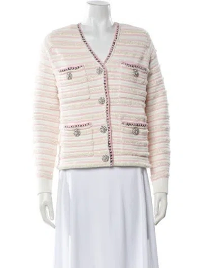 Pre-owned Self-portrait Striped Jacket In Pink