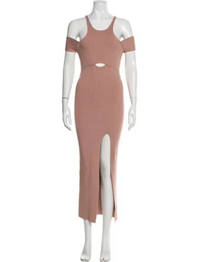 Pre-owned Self-portrait Striped Long Dress In Pink