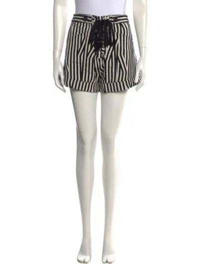 Pre-owned Self-portrait Striped Mini Shorts In White