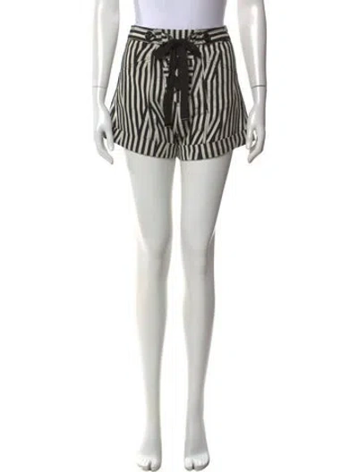 Pre-owned Self-portrait Striped Mini Shorts In White