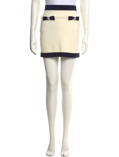 Pre-owned Self-portrait Striped Mini Skirt In Neutral