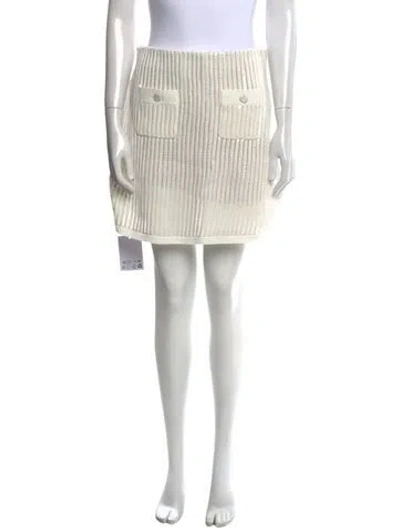 Pre-owned Self-portrait Striped Mini Skirt W/ Tags In Neutral