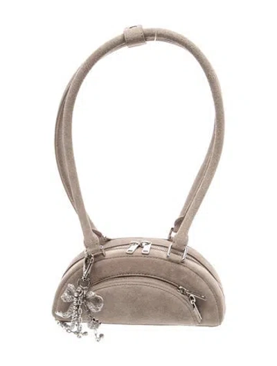 Pre-owned Self-portrait Suede Shoulder Bag In Gray