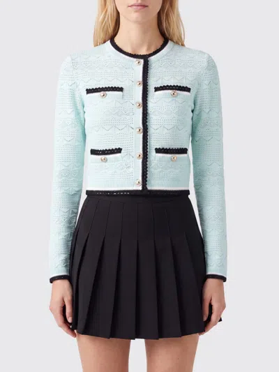Self-portrait Sweater Woman Color Green In Blue