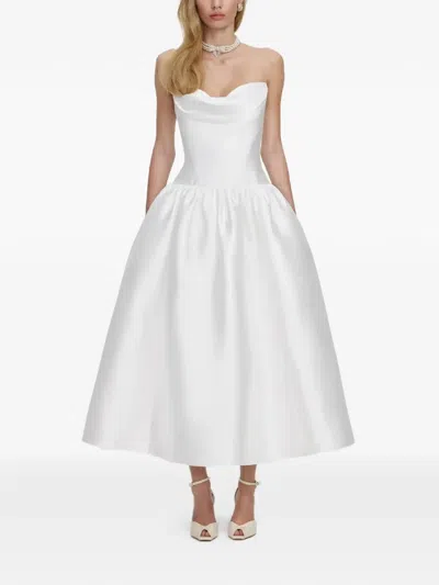 Self-portrait Sweetheart Flared Midi Dress In White