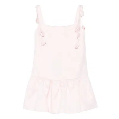 Self-portrait Womens Self Portrait Flower-embellished Woven Mini Dress In Pink