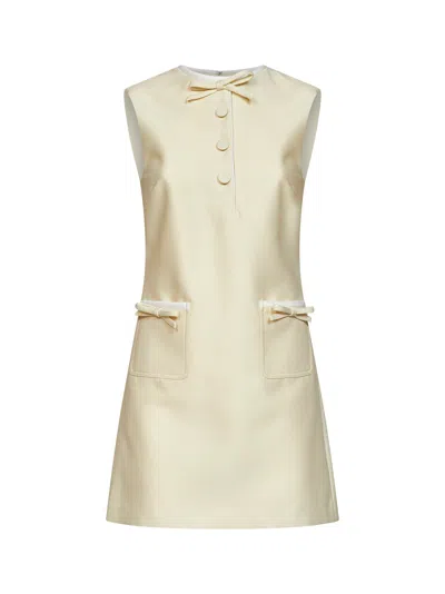 Self-portrait Taffeta Mini Dress In Yellow