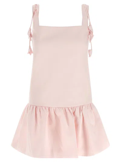 Self-portrait Taffeta Puff-hem Dress In Pink