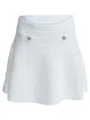 Self-portrait Pointelle Knit Mini Skirt In White