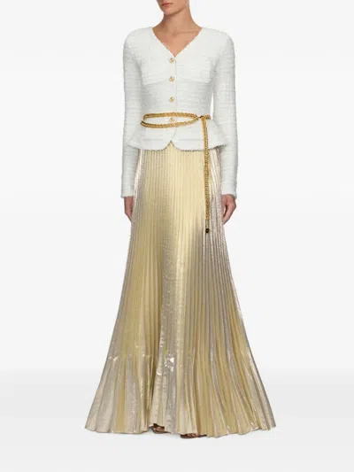 Self-portrait Textured Metallic-effect Maxi Dress In Gold