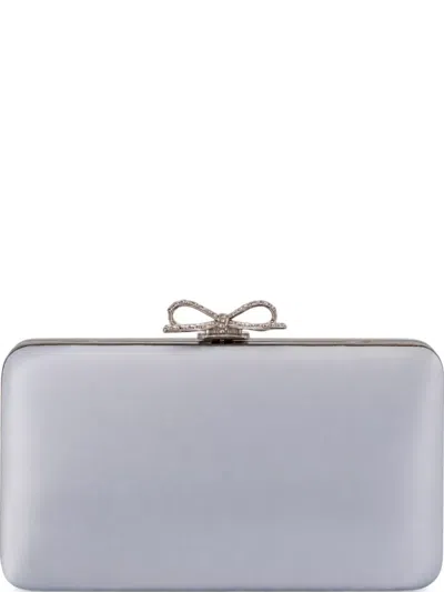 Self-portrait The Bow Satin Clutch Bag In Blue