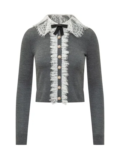 Self-portrait The Classic Cardigan For Autumn/winter Season In Gray